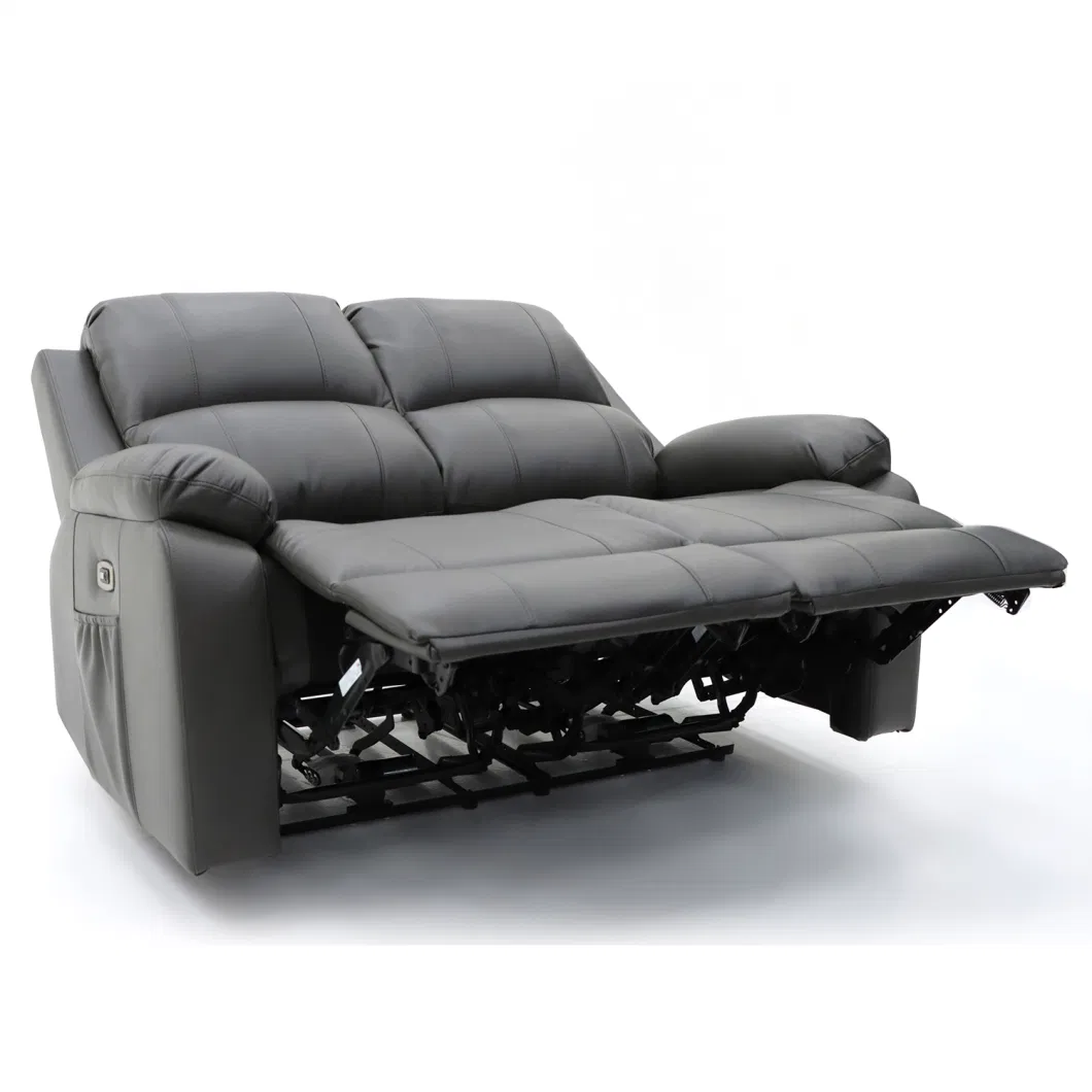 Geeksofa 3+2+1 Modern Air Leather Power Electric Motion Recliner Sofa Set with Folding Down Table for Living Room Furniture