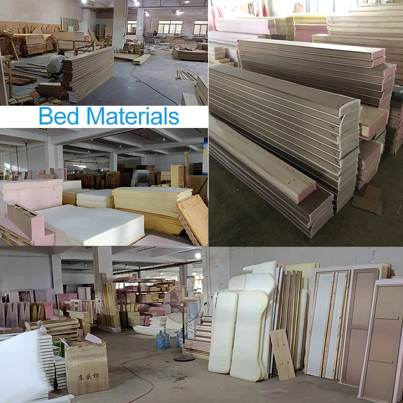 Light Yellow 1.5 M 1.8 M Bed Bedsteads Matching Soft Mattress