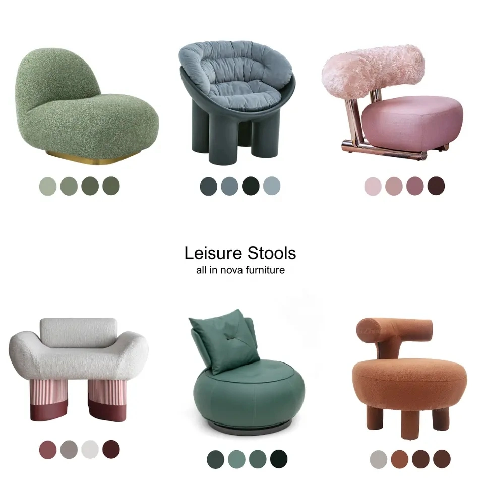 Modern Light Luxury Design Furniture Dining Room Chairs Lazy Single Lounge Chair Living Leisure Single Sofa Chair Fabric Armchair