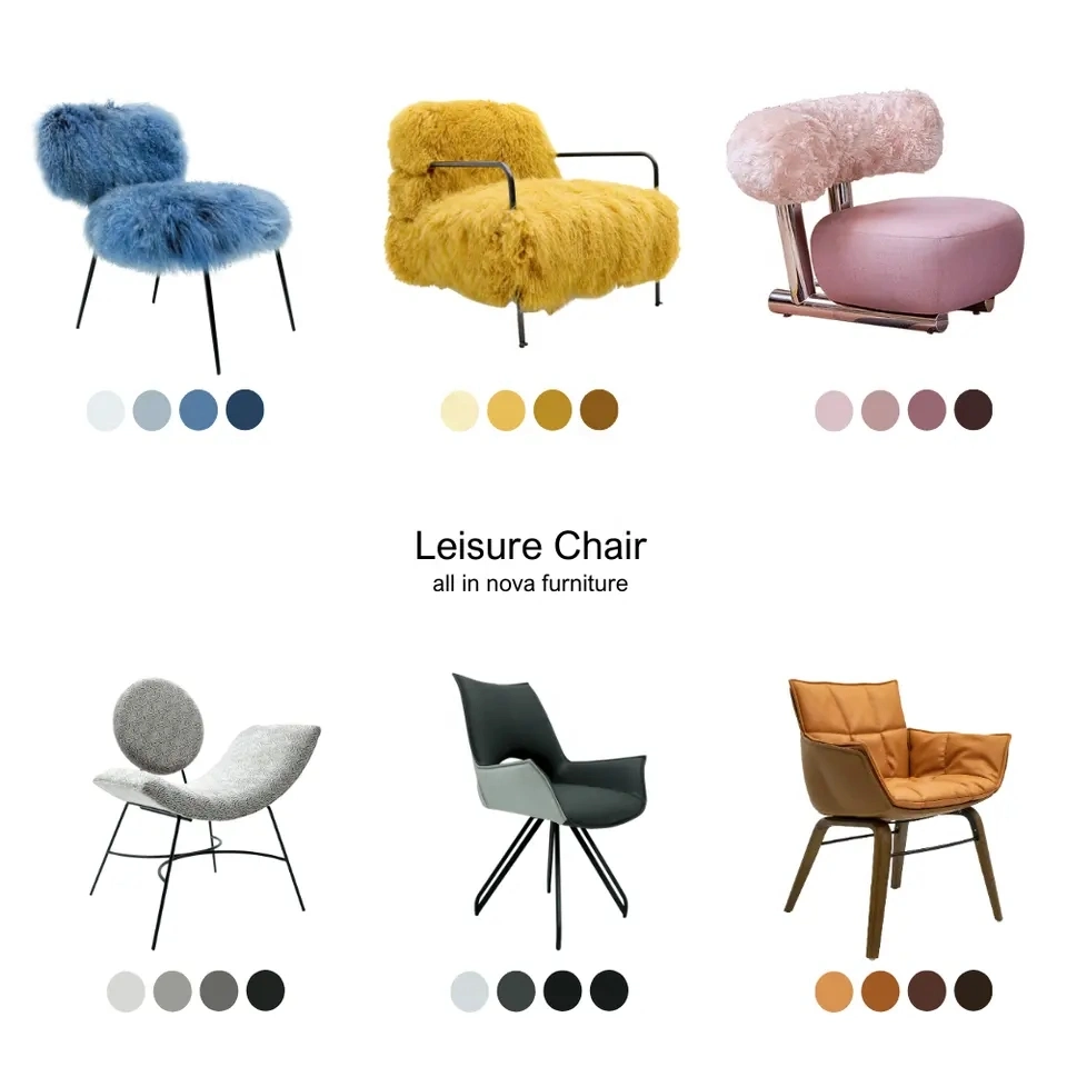 Modern Light Luxury Design Furniture Dining Room Chairs Lazy Single Lounge Chair Living Leisure Single Sofa Chair Fabric Armchair