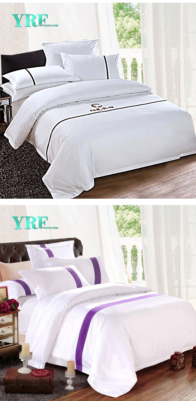 Yrf Customized Size White 60*40 S Satin 100% Cotton Hotel White Bedding Quilt Cover