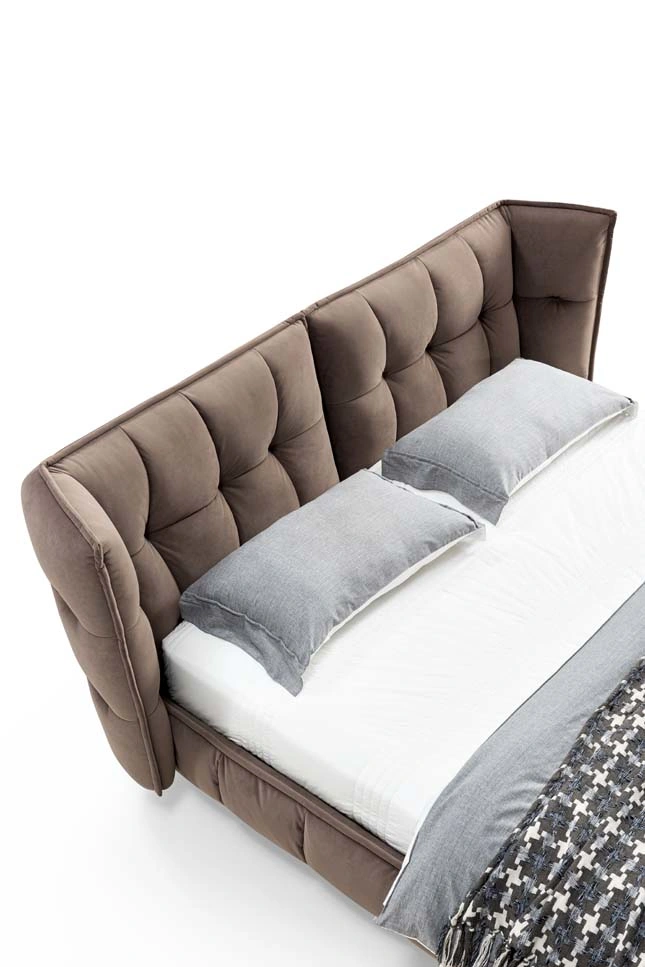 Wholesale Super Queen Bed Kind Size Bedroom Furniture Best Selling Double Bed Tufted Headboard Design Leather Upholstered Bed
