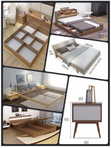 Custom Simple Design Bed Slatted Frames Locker Box TV Wall Cabinet Wardrobes Desk Book Chair Cheap Bedroom Furniture Sets