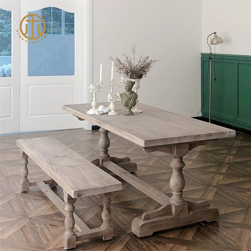 Wholesaler Dining Table Set Customized European Classic Solid Wood Furniture