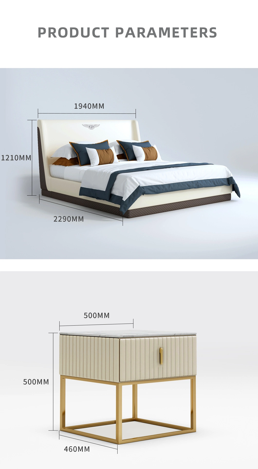 Modern Home Hotel Sofa Double Storage Bedroom Bed King Size Bedroom Furniture Set