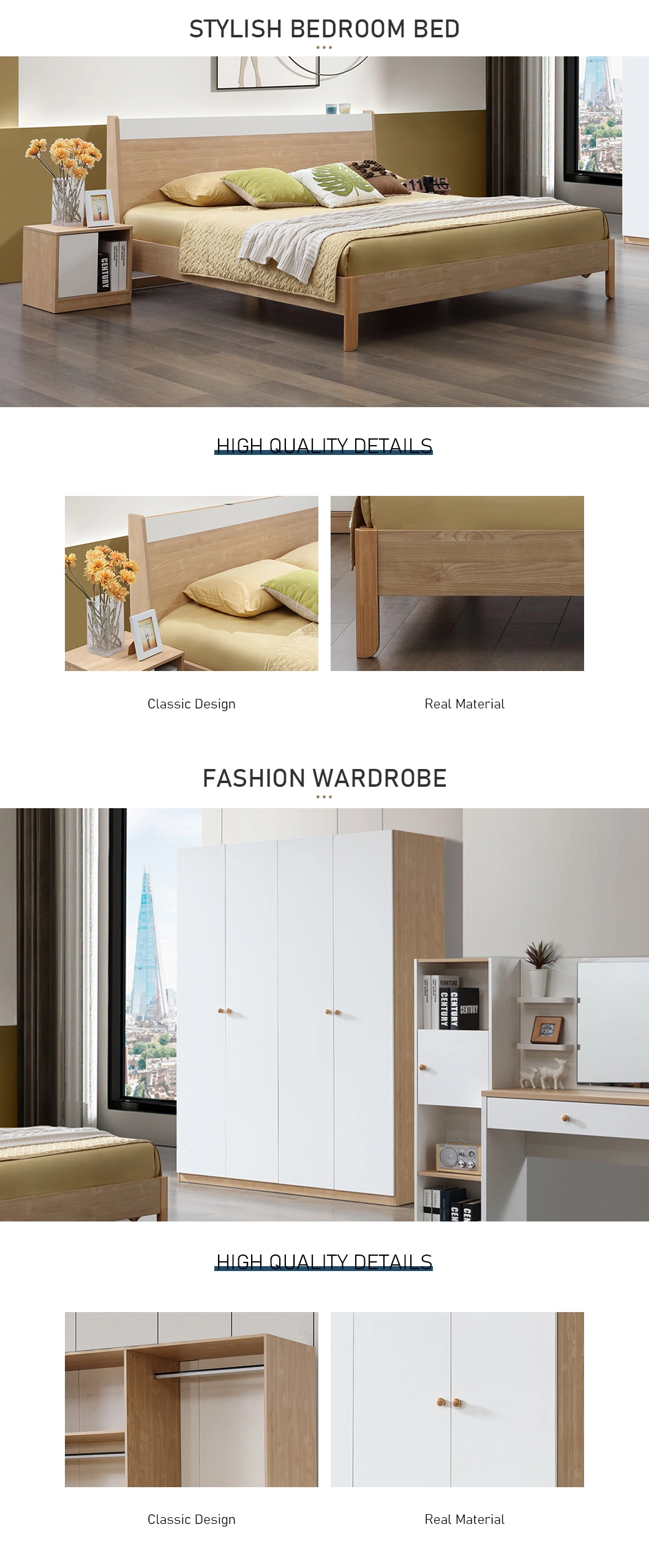 Foshan Hot Sale Luxury Walk in Wooden Modular Closets Bedroom Wardrobe Furniture