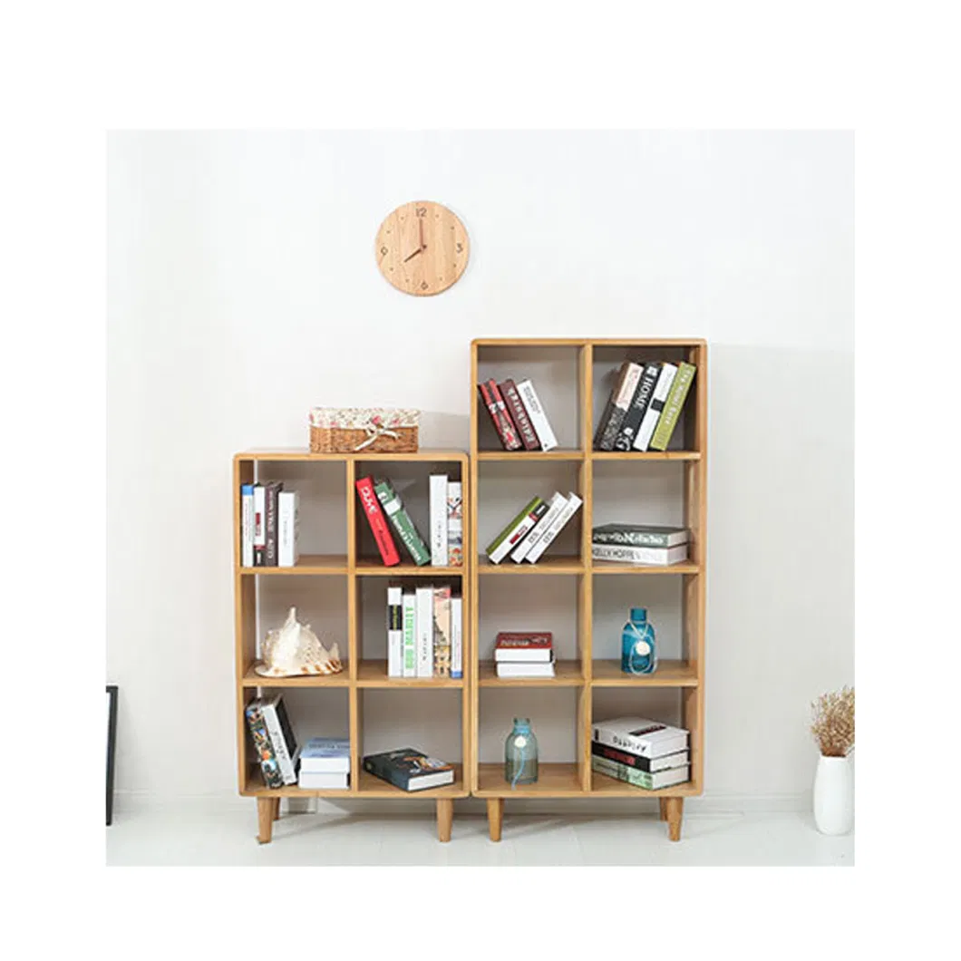 Home Furniture Study Room Solid Oak Wood Book Organizer Display Bookshelf Book Case Simple Modern Style Bookshelf