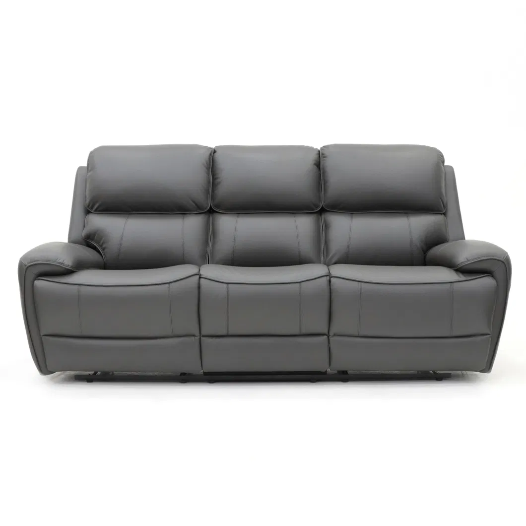 Geeksofa 3+2+1 Modern Air Leather Manual Motion Recliner Sofa Set with Massage and Heat for Living Room Furniture