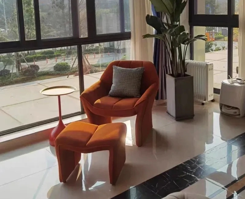 Modern Light Luxury Design Furniture Dining Room Chairs Lazy Single Lounge Chair Living Leisure Single Sofa Chair Fabric Armchair