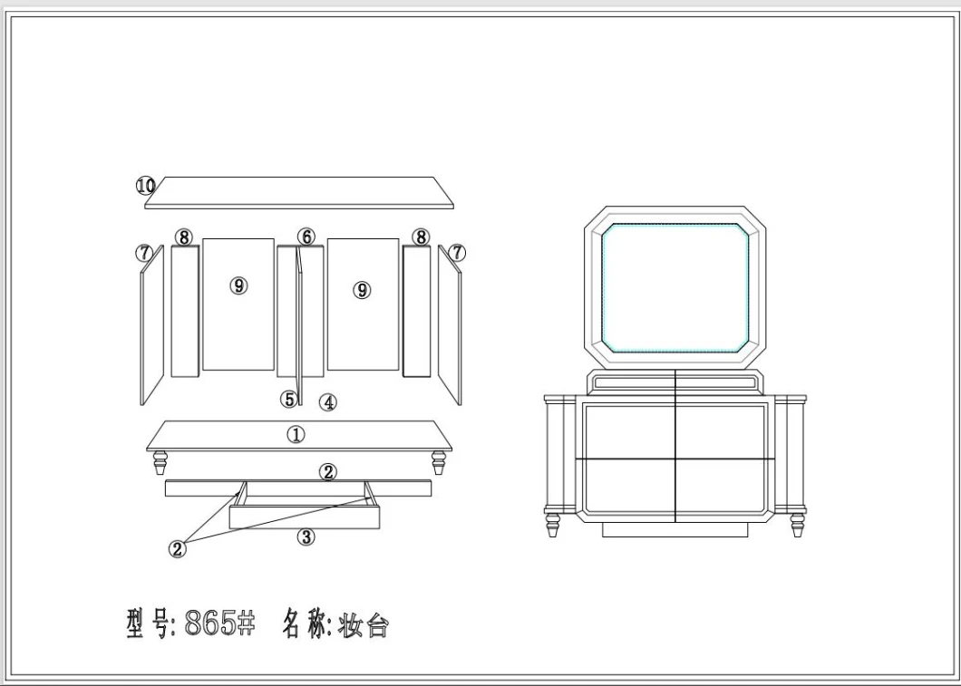 Home Furniture Wooden Furniture Modern Furniture Bed Dresser Table Bedroom Furniture