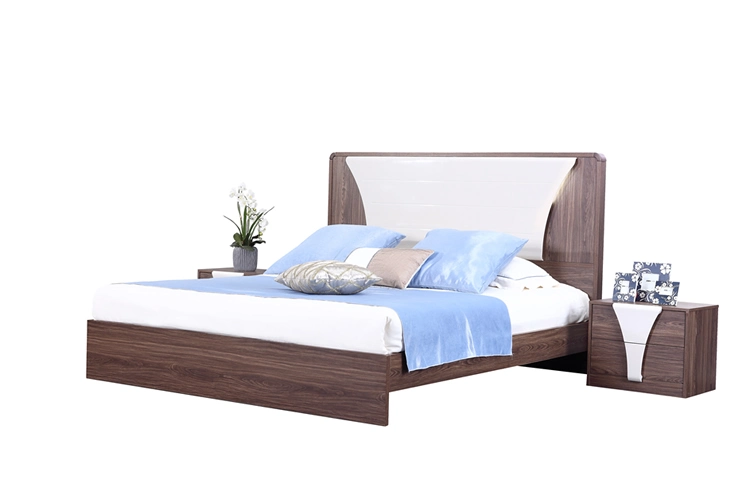 Global Hot Selling MDF Bedroom Furniture with LED Light Bed