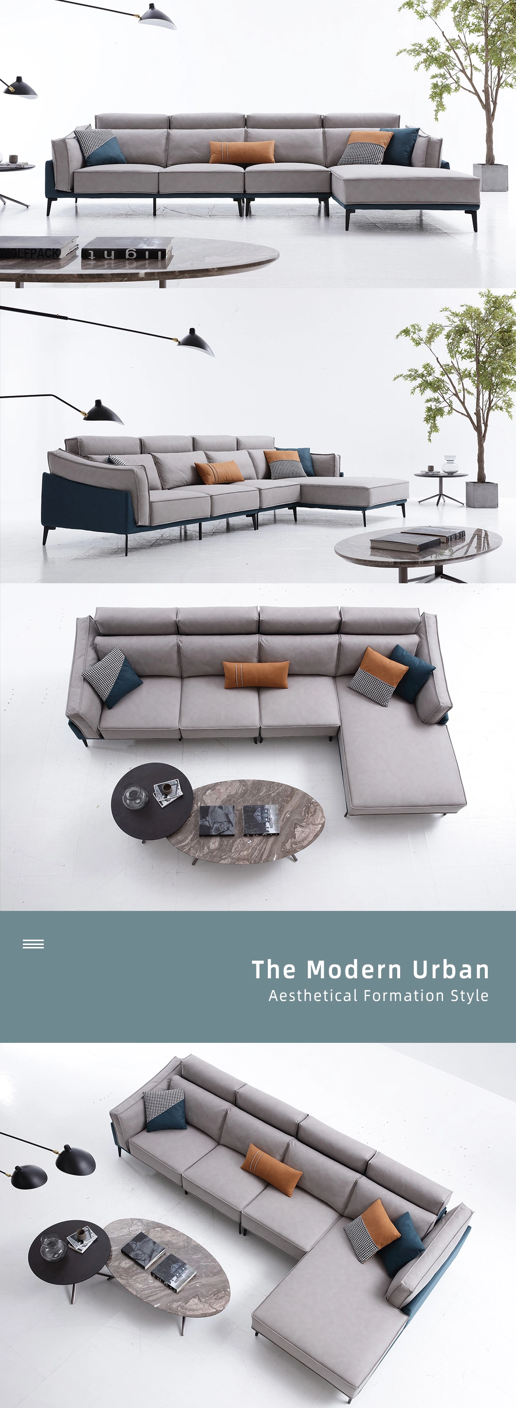 Wholesale Market Fabric Leisure Cloth Living Room Metal Legs Sofa Set for Home Bedroom Furniture