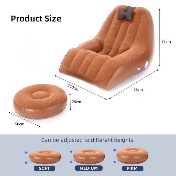 Portable Foldable Inflatable Massage Sofa Sofa Lounge Chair Air Cushion Chair Suitable for Indoor Living Tent Camping Outdoor Activities