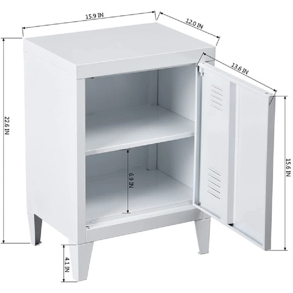 Durable Bedroom Furniture Steel Storage Nightstand