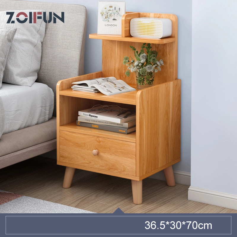 High Quality Storage Wood Blue Nightstand Bedside Table Bedroom Furniture