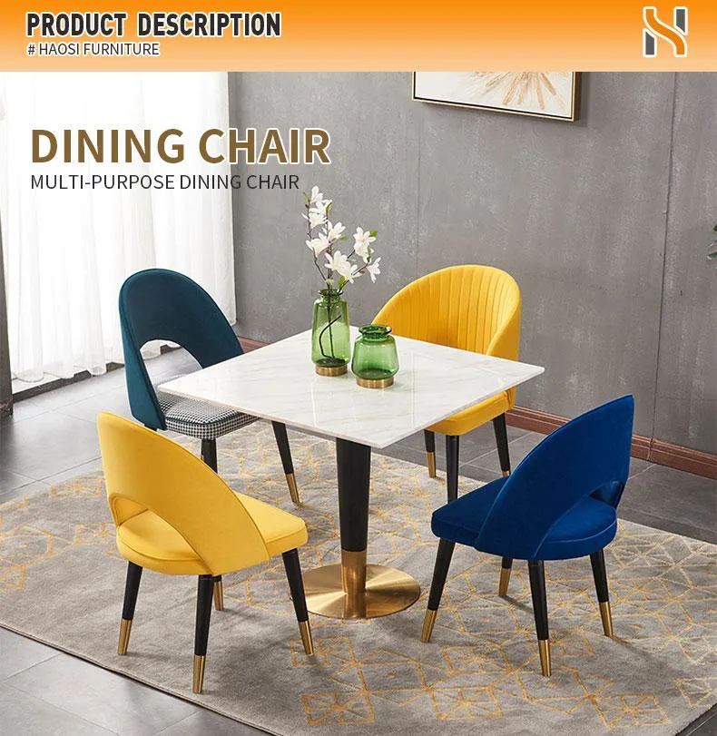 Home Furniture Cheap Living Dining Room Furniture Poltrona Rosa Restaurant Armchair Chair Velvet Retro Luxury Dining Chairs