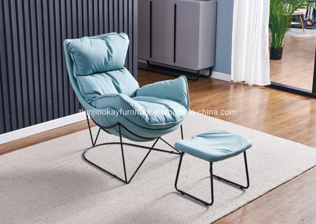 Comfort fabric Chair Light Luxury Balcony Living Room Bedroom Leisure Chair Reclining Sofa Chair