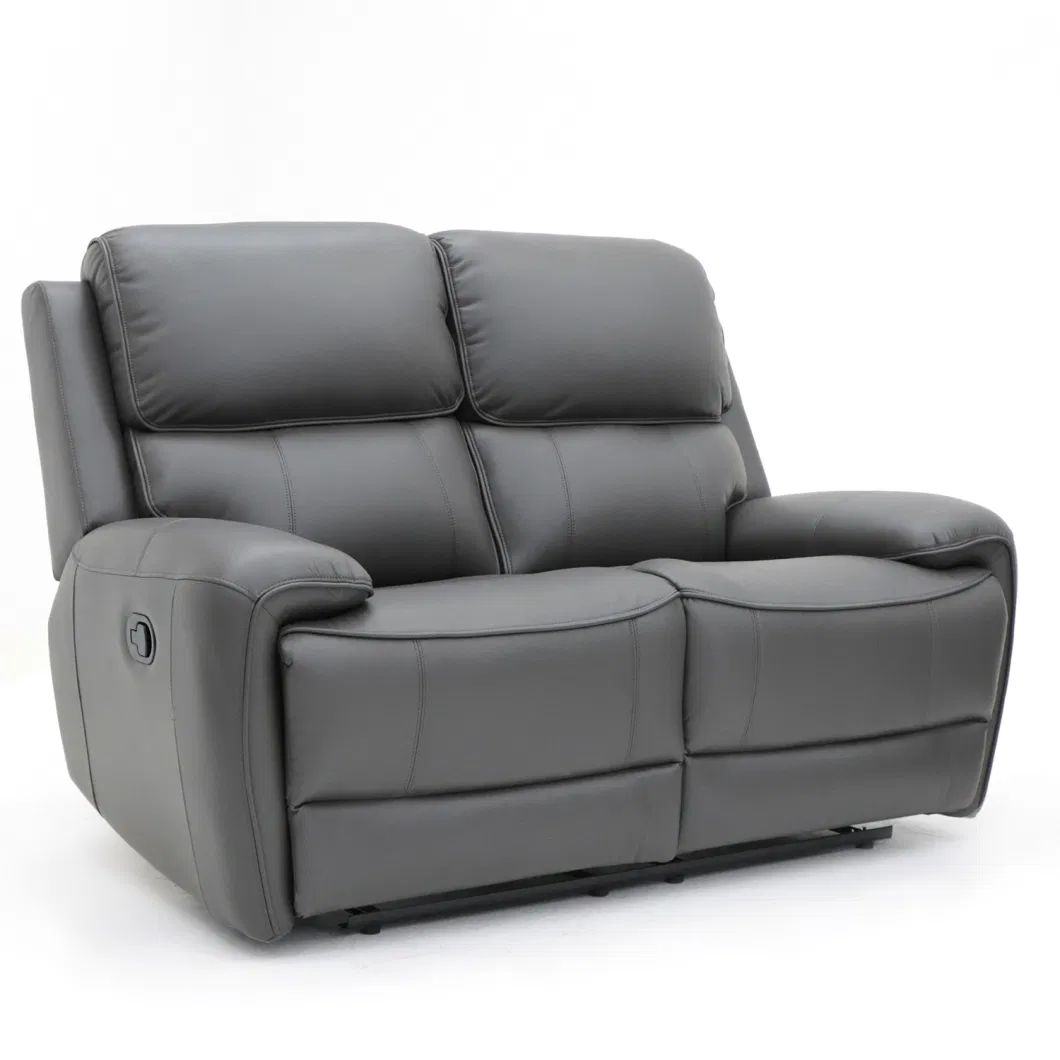 Geeksofa 3+2+1 Modern Air Leather Manual Motion Recliner Sofa Set with Massage and Heat for Living Room Furniture