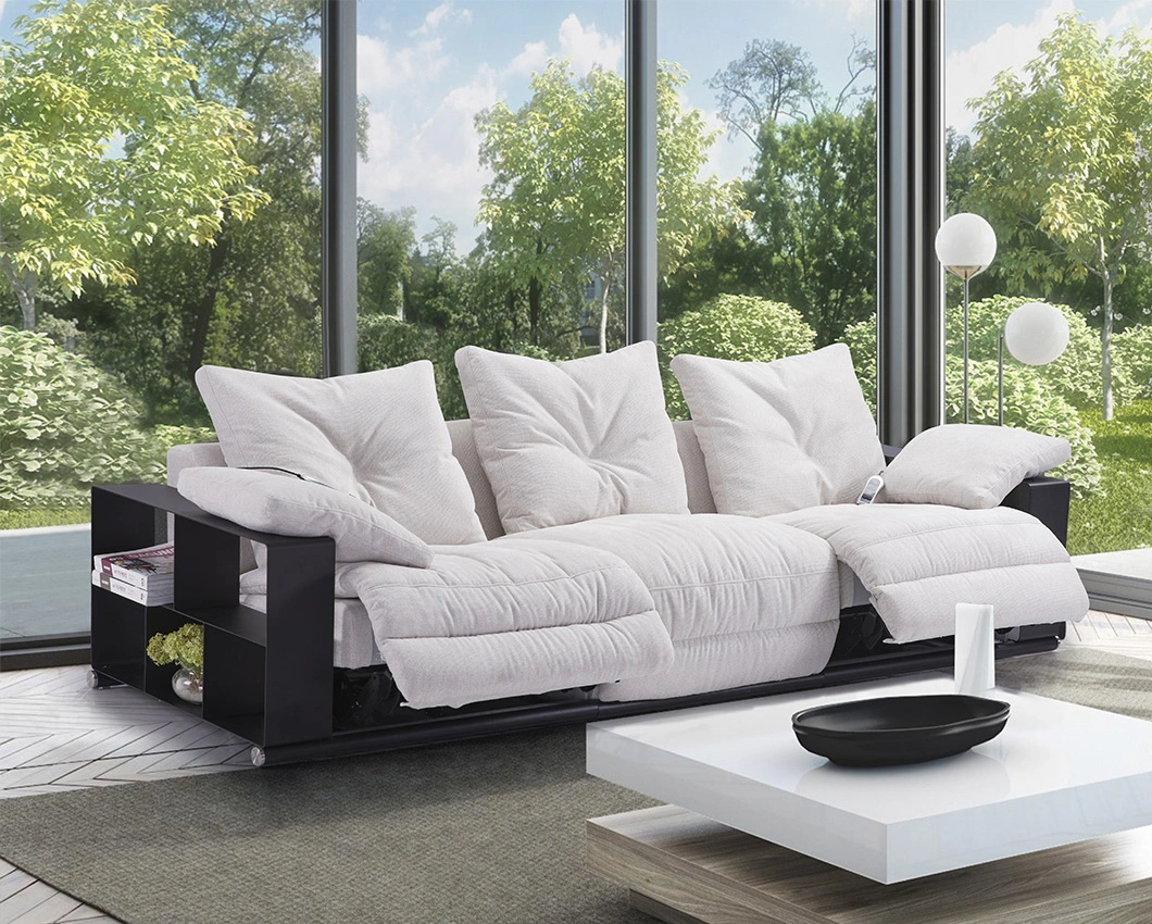 Italy Style Hot Sale Concise Premium Home Furniture Living Room Fabric Smart Recliner Latex Sofa