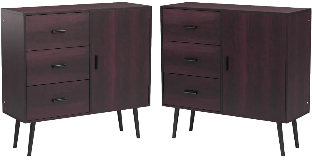 MID-Century Retro Style Home Bedroom Kitchen Dark Oak Freestanding Storage Cabinet 0237