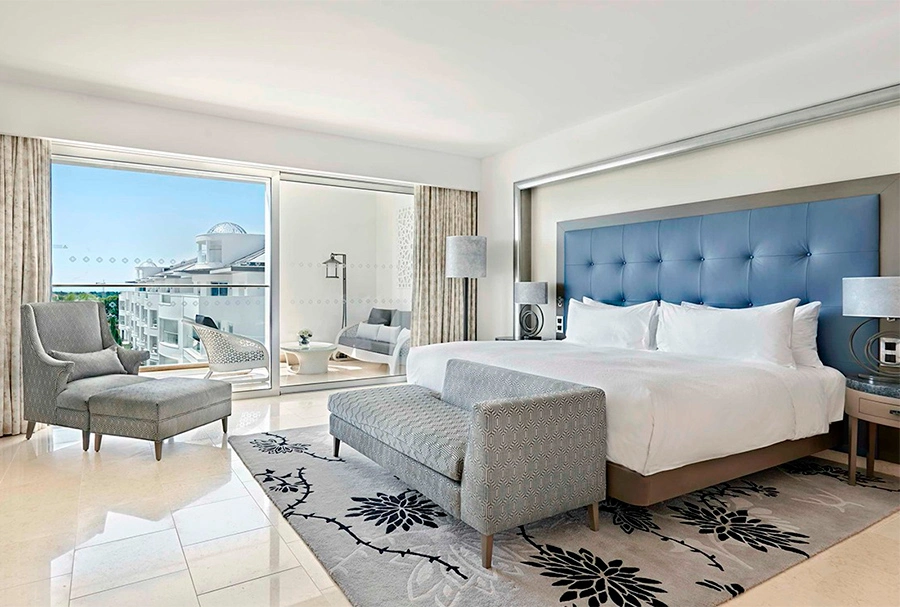 High Grade Hilton 5 Star Resort Hospitality Bedroom Furniture Sets King Size Bed Guest Room Suite Custom Made Luxury Hotel Furniture