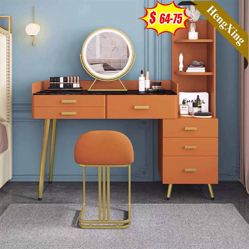 Italian Style Minimalist Bedroom Furniture Modern Luxury Drawer Dressing Table with Mirror