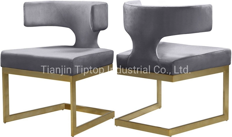 Modern Design Hotel Chair Simple Style Chair Velvet Metal Leg Hotel Restaurant Chair Supplier