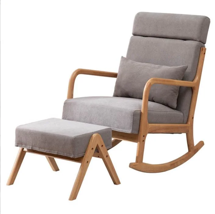 Nordic Single Small Apartment Modern Sofa Bedroom Leisure Solid Wood Rocking Chair for Living Room