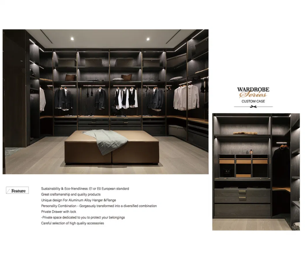 Simple Design Bedroom Glass LED Aluminum Profiles Frames Clothes Wardrobe Modern Wooden Fitted Closet Almirah Wardrobes