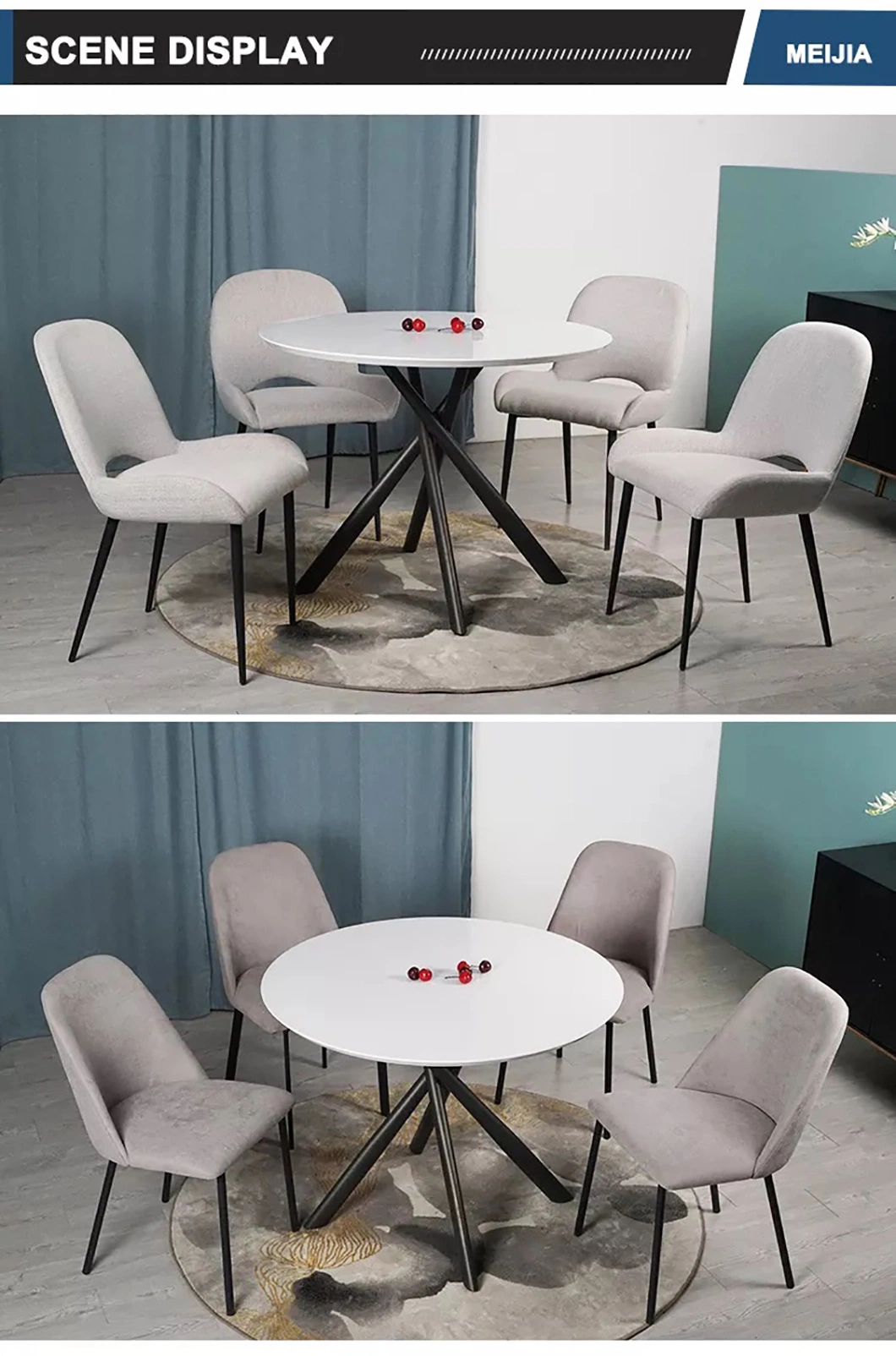 Hot Selling Living Room MDF Paint White Dining Cafe Round Dining Table Set Modern Tables