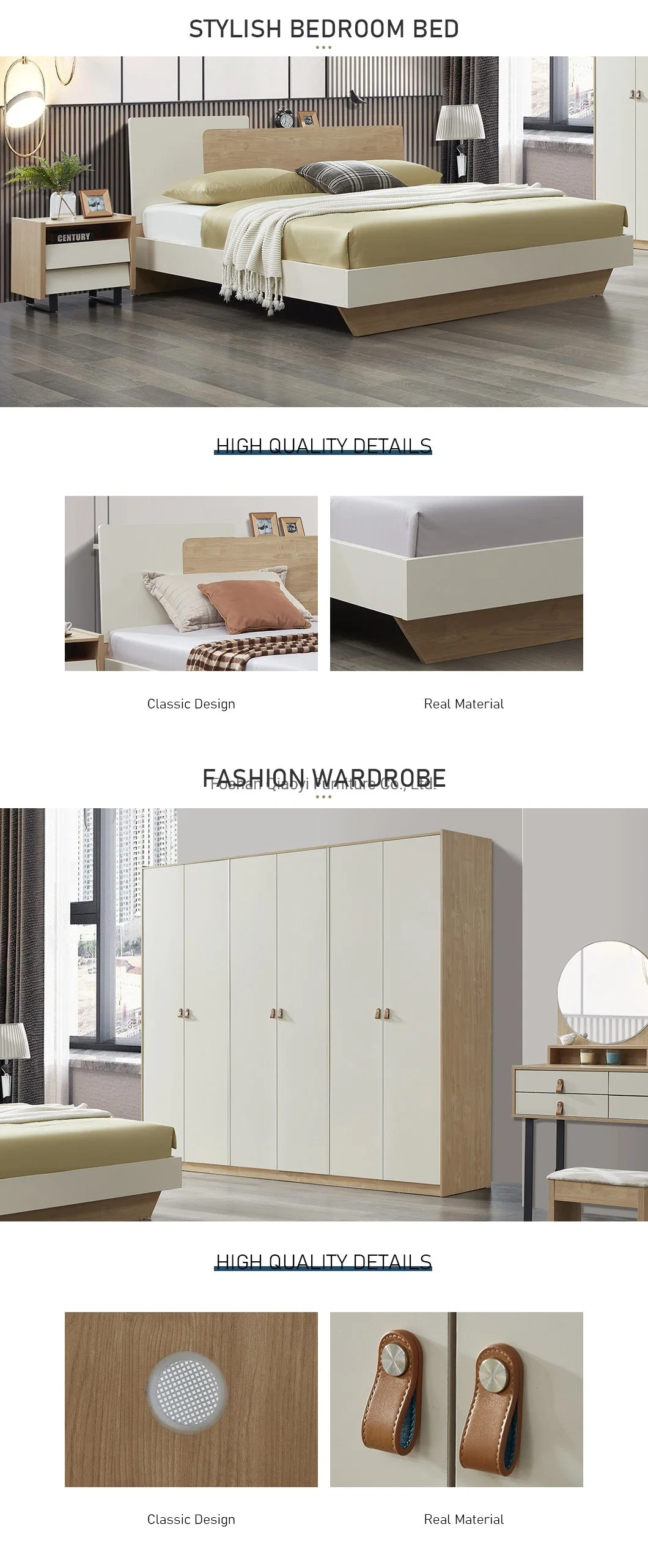 Chinese Furniture Manufacturers Modern King Bed Wardrobe Minimalist Kids Room Bedroom Set Home Furniture