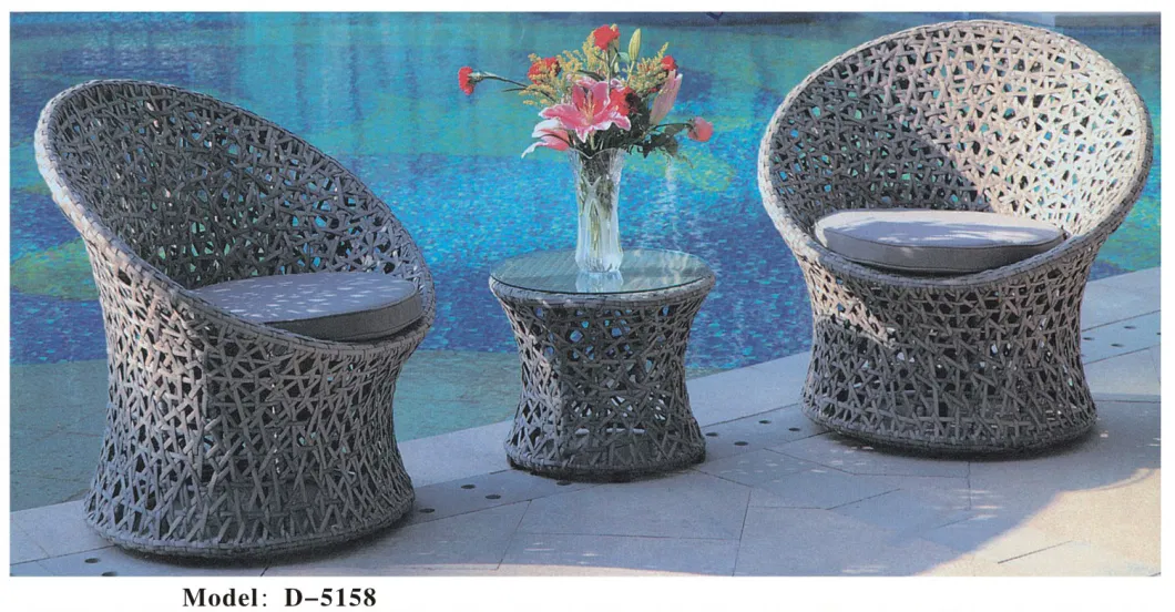 Best Choice Produce 3 Piece Patio Outdoor Furniture Sets Wicker Chairs and Glass Table for Sale