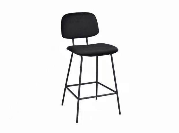 Modern Luxury Home Fabric Living Room Furniture Pub High Leg Stool Backrest Restaurant Bar Chair