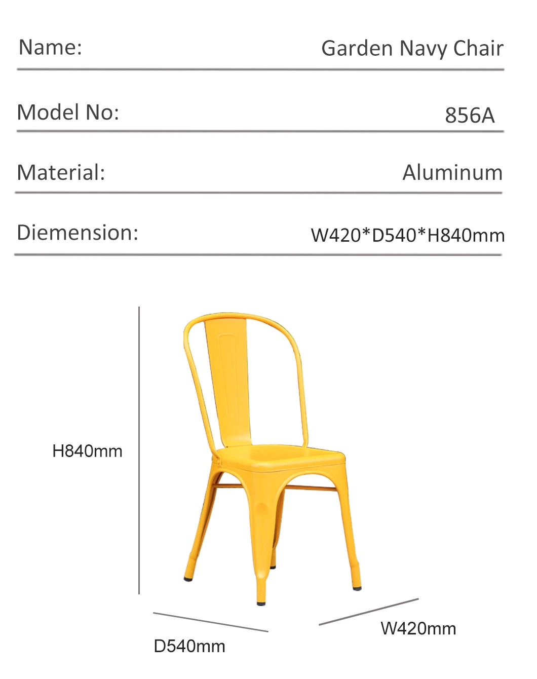 Modern Lightweight Garden Aluminum Patio Rattan Chair Outdoor Dining Chair