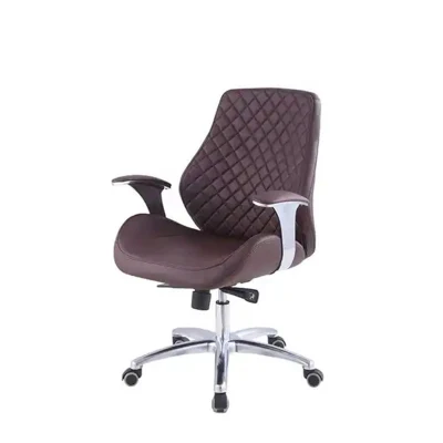  Elegante y moderno sillón giratorio para visitantes Sala de estar de cuero silla de oficina