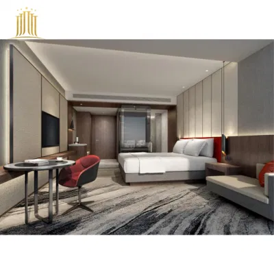 Personalizado de alta gama de color oscuro de madera de palisandro clásico juego de muebles de la habitación del hotel Hotel de madera maciza Muebles de Dormitorio