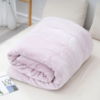 Flannel Super suave de fábrica de invierno caliente Plain Hotel dormitorio Ropa de cama Quilts de poliéster