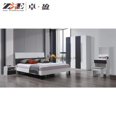 Dormitorio adolescente Casa de huéspedes estilo Hamptons Muebles de madera OEM Dormitorio personalizado conjunto de muebles con mesita de noche