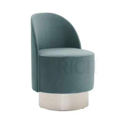 Salón clásico Sofá Ocio Armless Ronda Dormitorio Sofá giratorio Salón de terciopelo terciopelo moderno sillón giratorio de acento