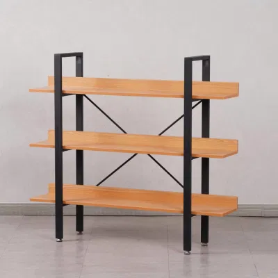 Salón Dormitorio bastidor de metal Industrial estantes de madera de 3 capas libreria libreria
