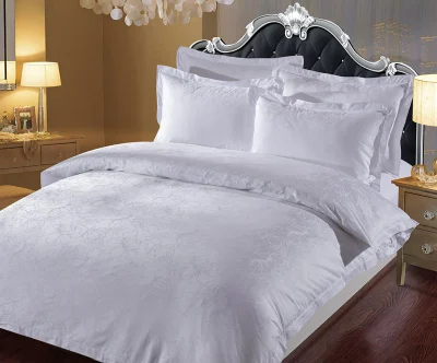 Custom Super cama Queen Size edredón nórdico conjunto de ropa de cama de algodón bordado en la hoja de cama Ropa de cama