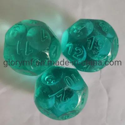 Juego de mesa RPG a granel lado hielo transparente Ronda verde Dados