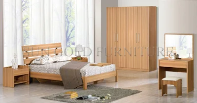  Barato Apartamento moderno de madera Muebles de dormitorio cama (SZ-BT008)