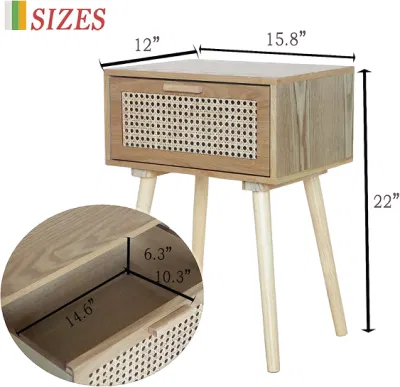Beige pequeños muebles de noche para dormitorio