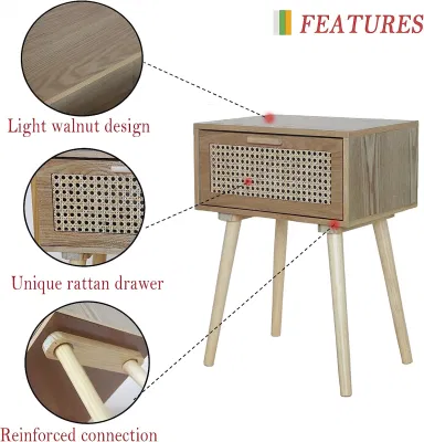 Beige pequeños muebles de noche para dormitorio