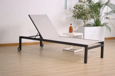  Salón exterior de aluminio Chaise pequeño patio ergonómico junto a la piscina tumbona Sillas