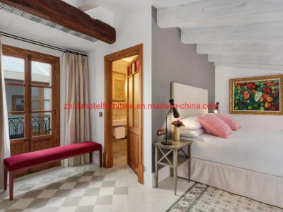 Comercial de madera de estilo vintage americana moderna Villa Apartamento Muebles de dormitorio cama King Size para proyecto hotelero