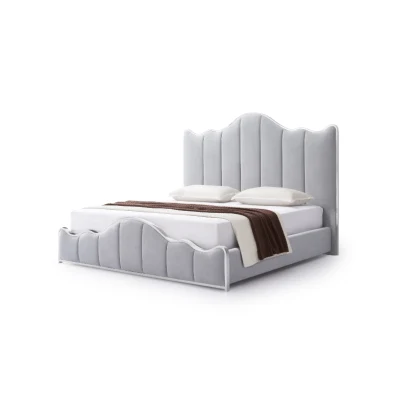  Lujo Diseño moderno Wholesales dormitorio dormitorio Casa Oficina Hotel Apartamento Mobiliario cama de tela tamaño king queen