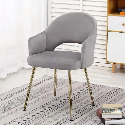 La tapicería de terciopelo Whoelsale baratos silla de metal moderno salón comedor salón de ocio para banquetes Bar Restaurante del Hotel Fiesta tejido cuero pu muebles mesa