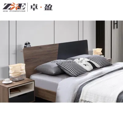 El italiano moderno de grano de madera Tamaño Queen Casa Real de lujo Muebles de Dormitorio muebles juego de espejos Rey